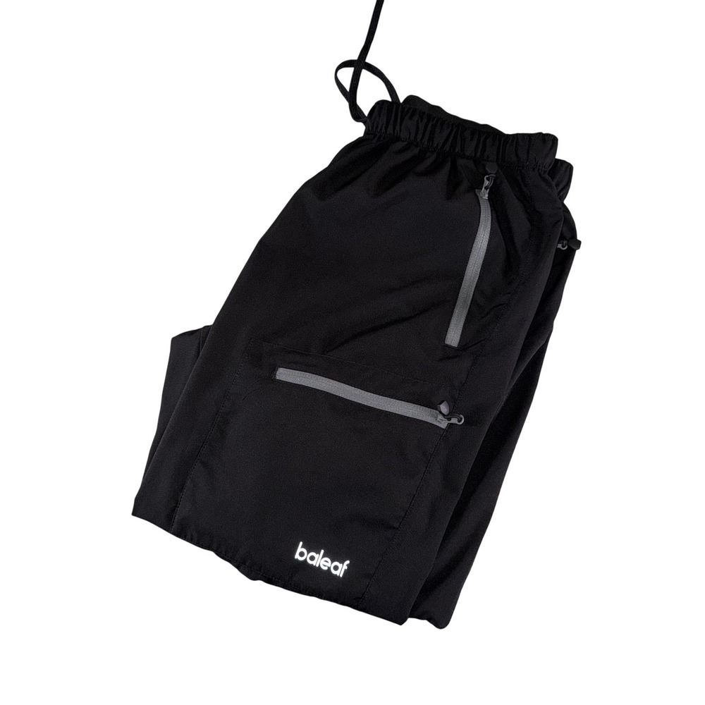 Baleaf Track Pants Mens Large Black Woven Zip Pockets Elastic Cuffs Joggers